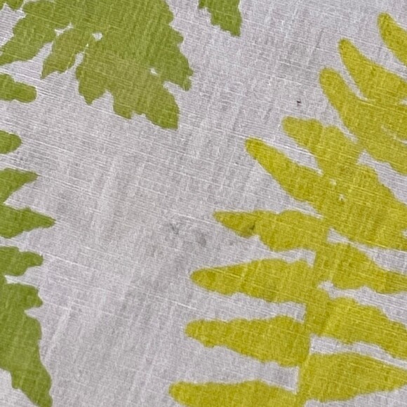 Set of 4 Vintage Fern Butterfly Cotton Napkins Yellow Green 70s - Picture 4 of 4